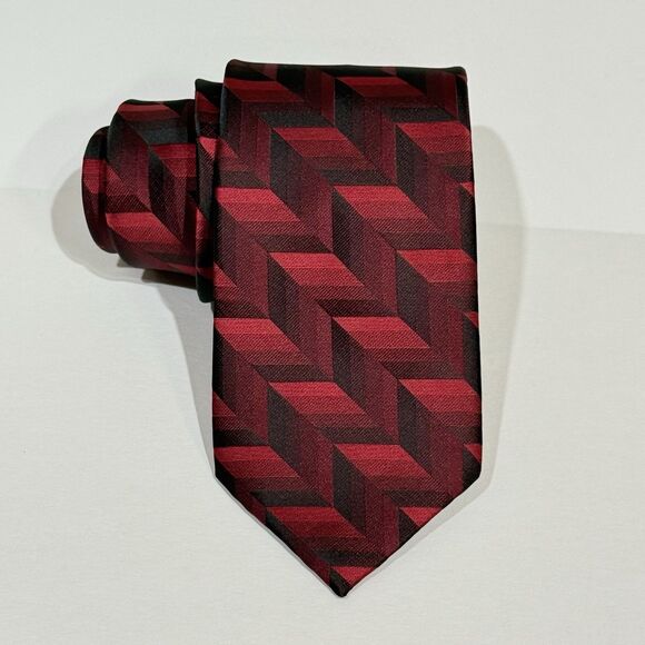 Pierre Cardin Hand Made Red Blue Silk Men’s Neck Tie - Picture 1 of 11